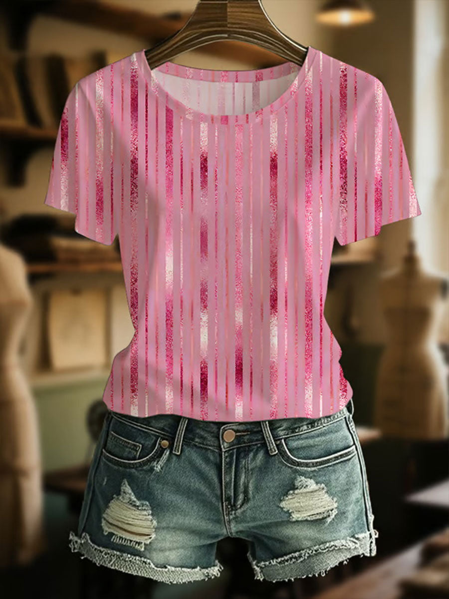 T-shirt à imprimé sensibilisation au cancer du sein pour femmes