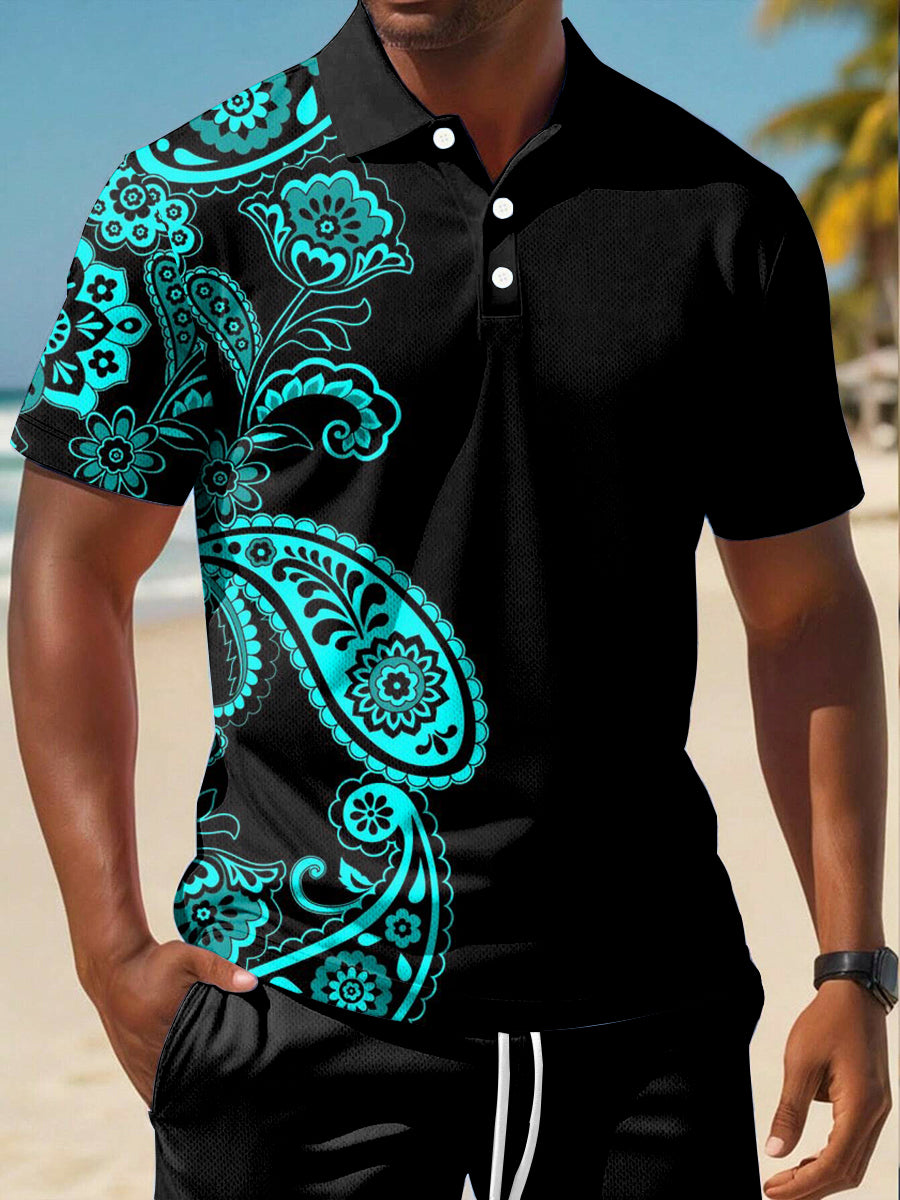 Chemise à manches courtes Casual Vacation Design pour hommes