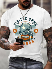 T-shirt décontracté pour hommes Tis The Damn Season 2025 Gameday Football Fans