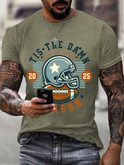 T-shirt décontracté pour hommes Tis The Damn Season 2025 Gameday Football Fans