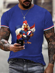 T-shirt décontracté à imprimé rugby pour hommes