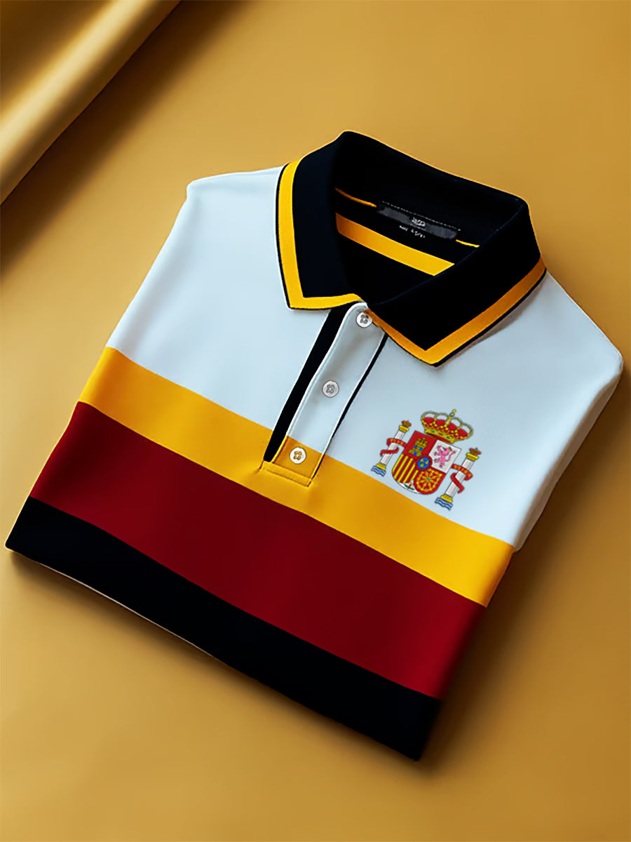 Chemise imprimée à manches courtes de style espagnol pour hommes