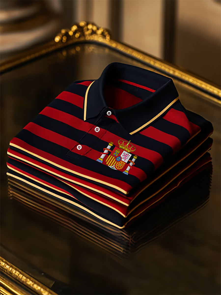 Chemise imprimée à manches courtes de style espagnol pour hommes