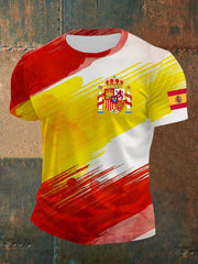T-shirt à manches courtes Drapeau espagnol pour homme