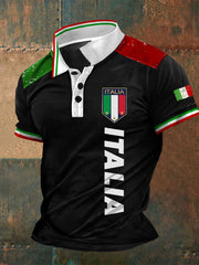 T-shirt italien de bouton occasionnel des hommes