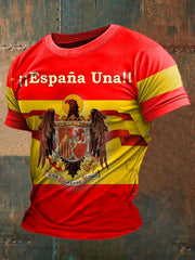 T-shirt imprimé aigle du drapeau de l'Espagne pour hommes