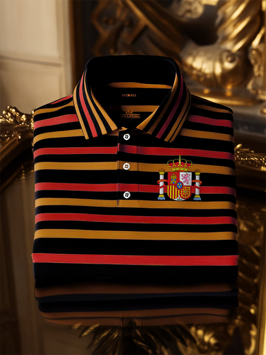 Chemise imprimée à manches courtes de style espagnol pour hommes