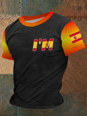 T-shirt à manches courtes pour hommes Drapeau espagnol fier d'être espagnol