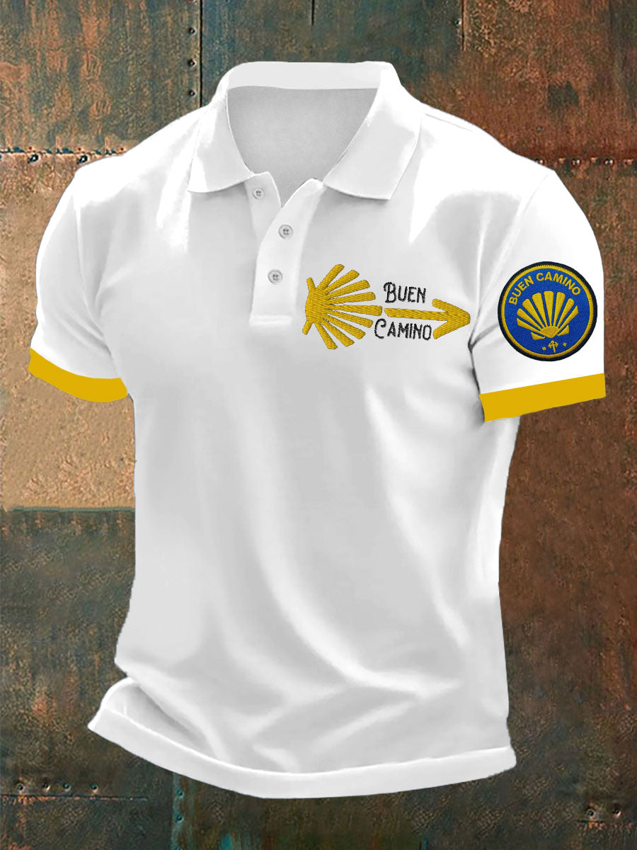 Polo imprimé Spain Faith Pilgrimage to Santiago pour homme