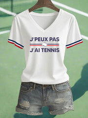 T-shirt décontracté imprimé tennis pour femmes