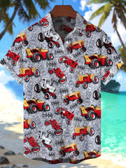 Chemise hawaïenne à imprimé tracteur pour homme