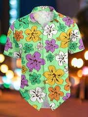 Chemise à manches courtes hawaïenne décontractée Resort pour hommes