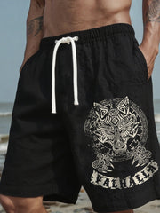 Short en lin imprimé Viking Homme