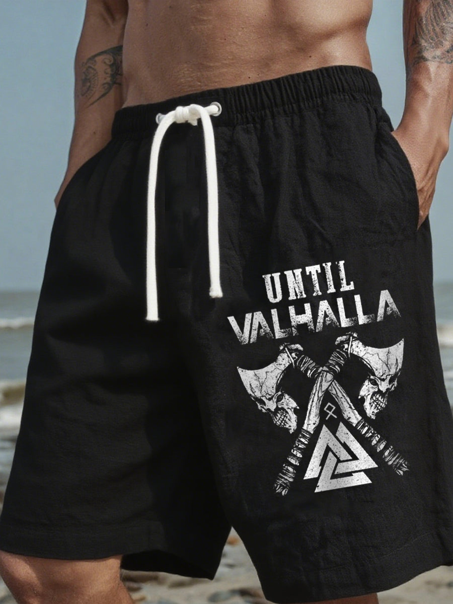 Short en lin imprimé Viking Homme
