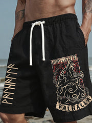 Short en lin imprimé Viking Homme