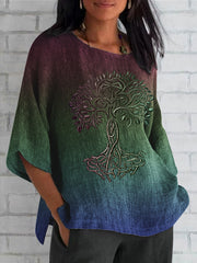 Chemise décontractée Viking Life Of Tree Art Lin pour femme