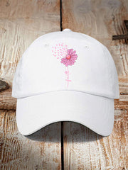 Chapeau unisexe de soutien de sensibilisation au cancer du sein de tournesol de ruban rose