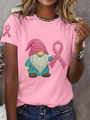 T-shirt de soutien de sensibilisation au cancer du sein avec ruban rose pour femmes