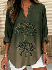 Chemise décontractée Viking Life Of Tree Art Lin pour femme