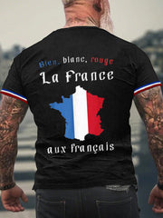 T-shirt à manches courtes Bleu Blanc Rouge Homme