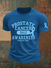 T-shirt décontracté imprimé sensibilisation au cancer de la prostate pour hommes