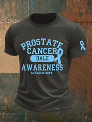 T-shirt décontracté imprimé sensibilisation au cancer de la prostate pour hommes