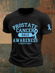 T-shirt décontracté imprimé sensibilisation au cancer de la prostate pour hommes