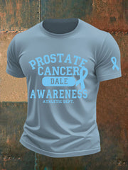 T-shirt décontracté imprimé sensibilisation au cancer de la prostate pour hommes