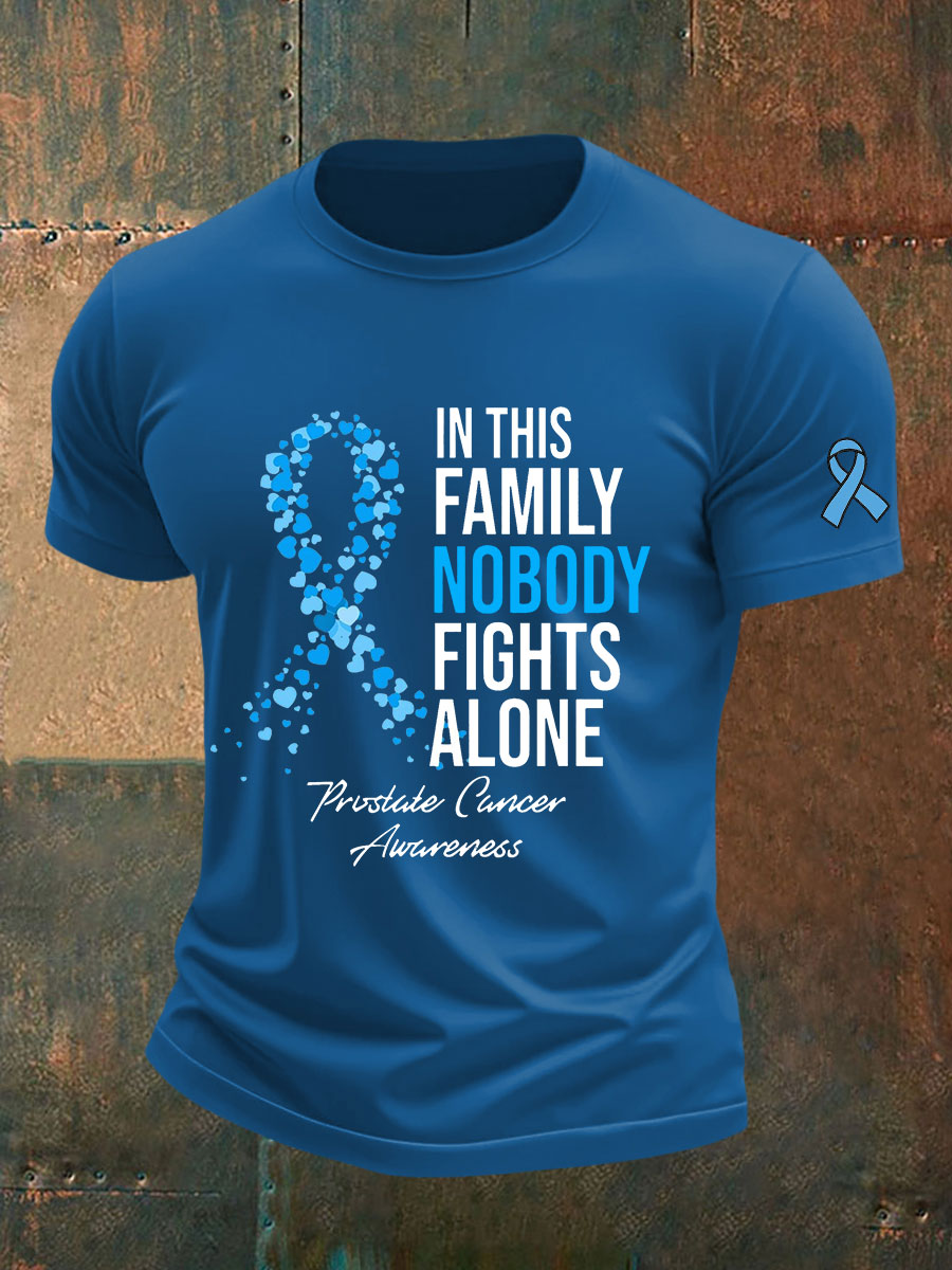 T-shirt décontracté imprimé sensibilisation au cancer de la prostate pour hommes