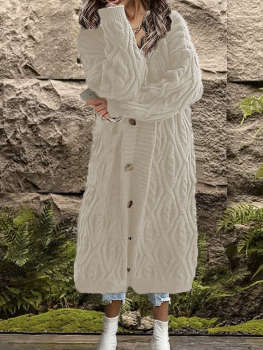 Chandail de cardigan de Knit du câble des femmes