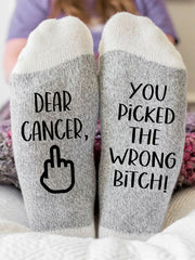 Hey cancer vous avez choisi la mauvaise chienne chaussettes unisexes