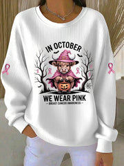 Sweat à capuche décontracté imprimé rose In october We Wear pour femme