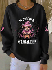 Sweat à capuche décontracté imprimé rose In october We Wear pour femme
