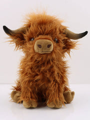Poupée de vache aux cheveux longs Simulation Highland Cow