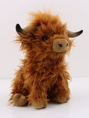 Poupée de vache aux cheveux longs Simulation Highland Cow