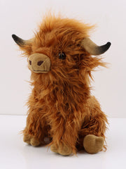 Poupée de vache aux cheveux longs Simulation Highland Cow