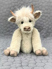 Poupée de vache aux cheveux longs Simulation Highland Cow