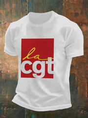 T-shirt à manches courtes imprimé Confédération Générale du Travail pour homme
