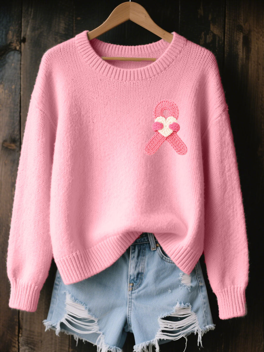 Top Décontracté Imprimé Ruban Rose Pour Femme