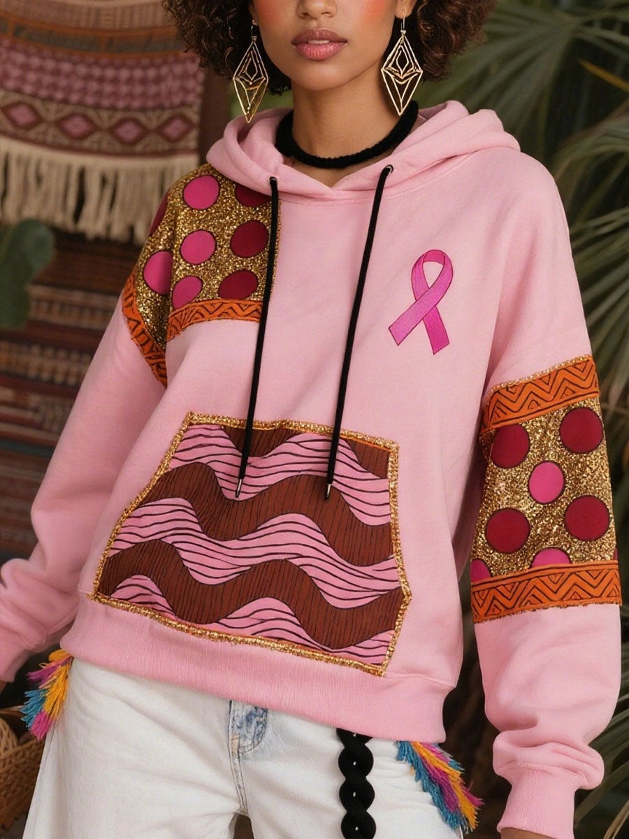 Sweats à capuche imprimés cancer du sein pour femmes