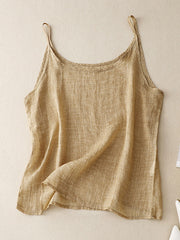 Bretelles femme en coton et lin uni