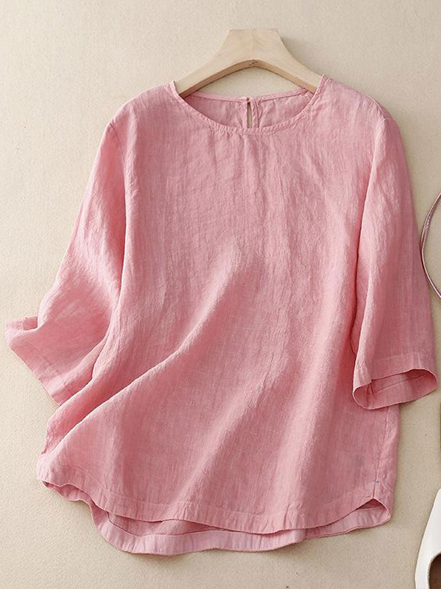 Hauts décontractés de couleur unie pour femmes