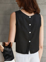 Gilet en lin pour femmes (deux façons de porter)