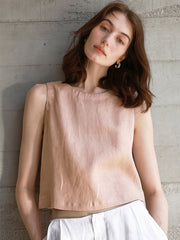 Gilet en lin pour femmes (deux façons de porter)