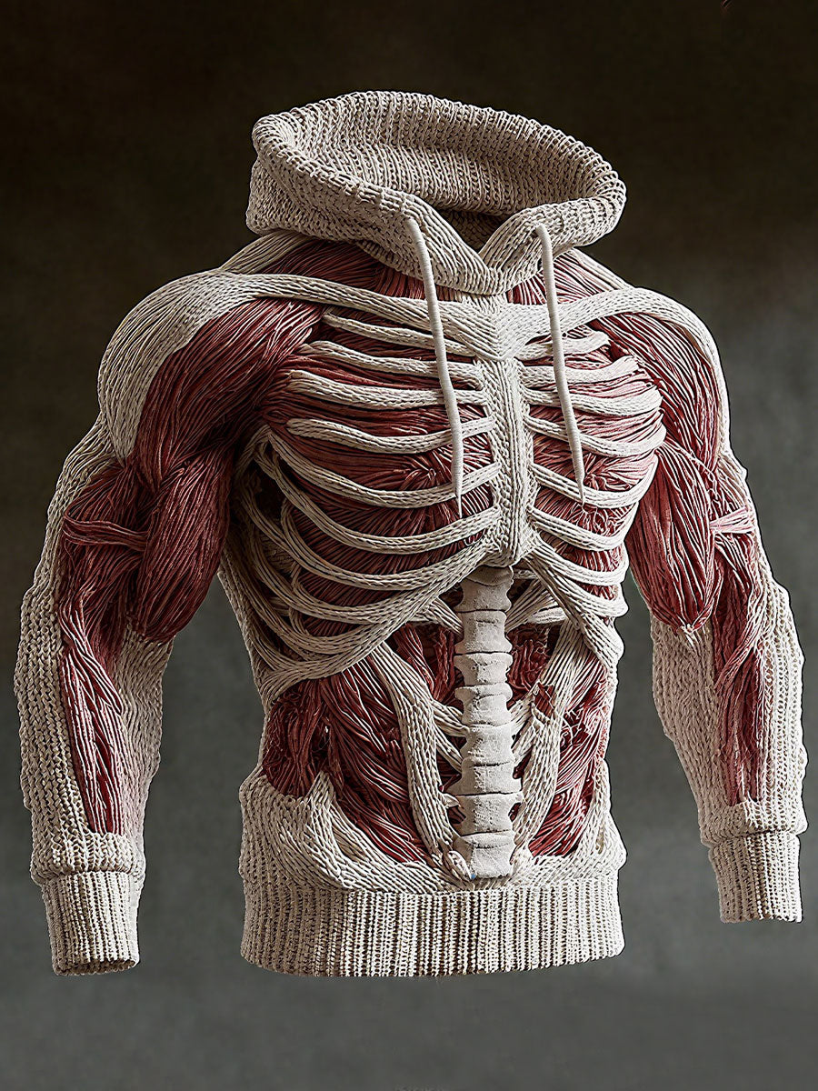 Hoodies imprimés de muscle de Halloween des hommes