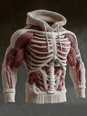 Hoodies imprimés de muscle de Halloween des hommes