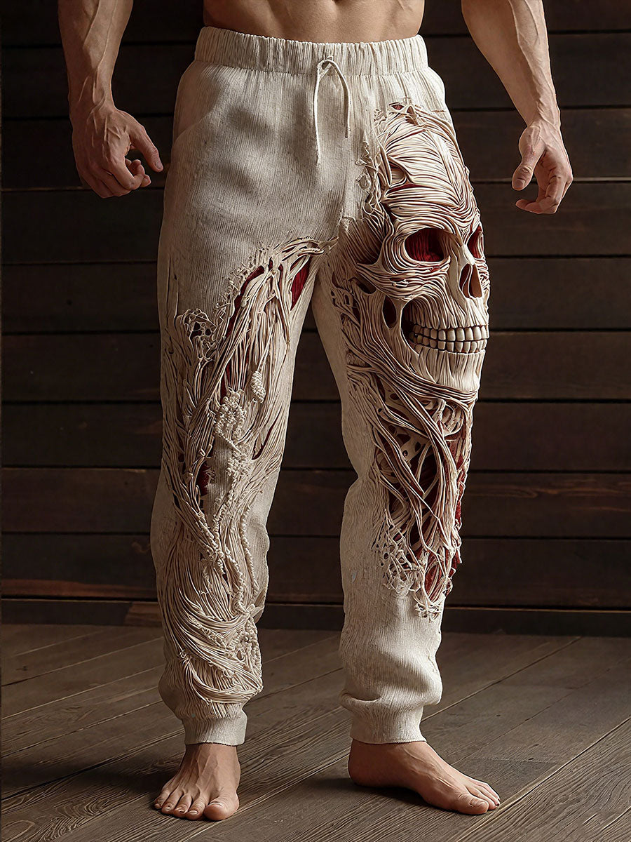 Pantalon décontracté imprimé Halloween Muscle pour hommes