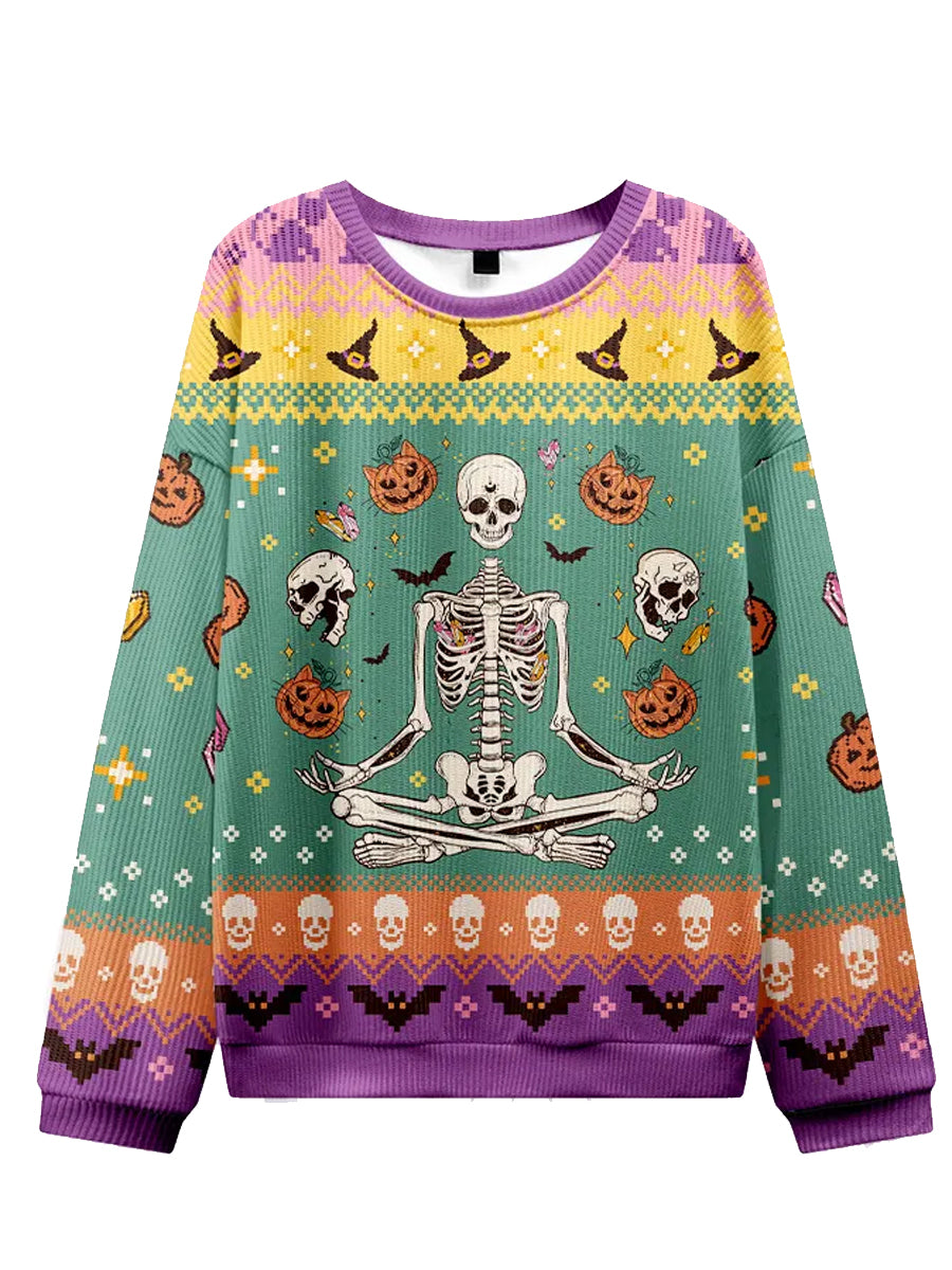 Squelette Imprimer Halloween Sweatshirt Femme