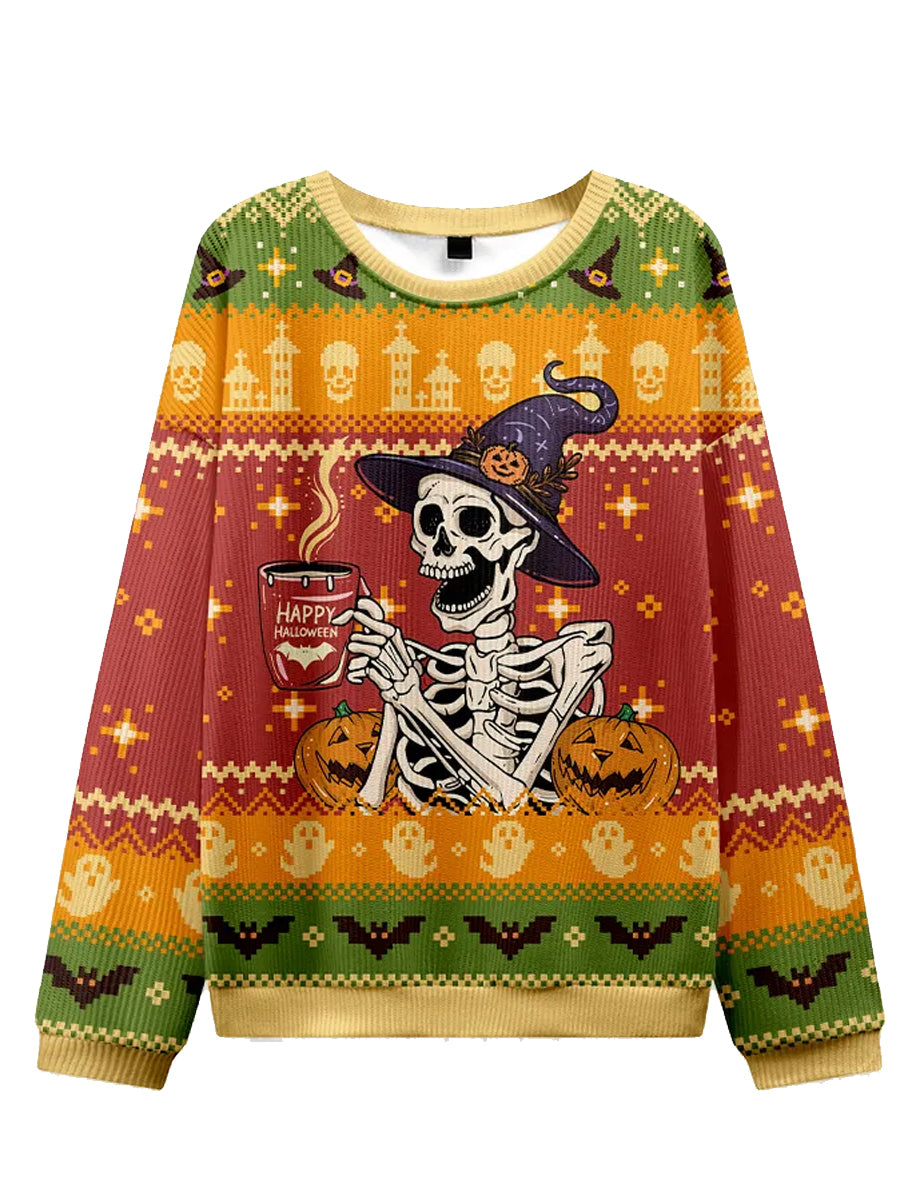 Funny Halloween Squelette Imprimer Ugly Sweatshirt des femmes