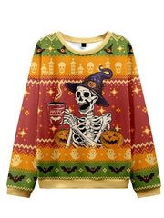 Funny Halloween Squelette Imprimer Ugly Sweatshirt des femmes